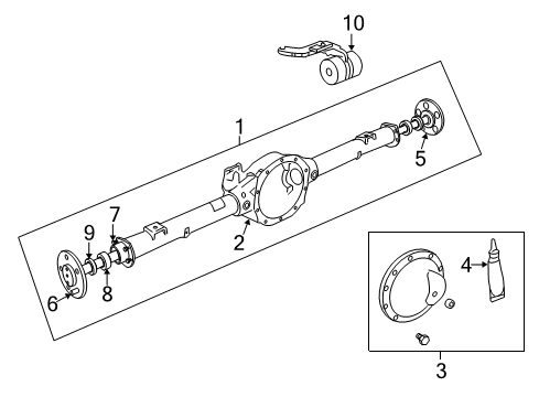 2002 Jeep Liberty Axle Housing - Rear Wheel Stud Diagram for 6036123AA