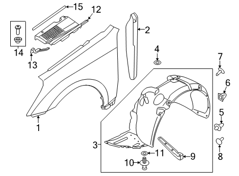 2012 Hyundai Equus Fender & Components Deflector-Front Wheel, LH Diagram for 86817-3N000