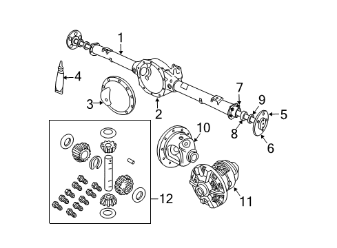 2008 Dodge Durango Axle & Differential - Rear Axle Service,Rear Diagram for 68003635AA