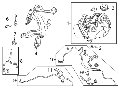 2013 Nissan Altima P/S Pump & Hoses, Steering Gear & Linkage Bolt Diagram for 01125-N6051