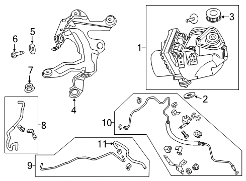 2018 Nissan Altima P/S Pump & Hoses, Steering Gear & Linkage Pump Power Steering Diagram for 49110-3TA7B