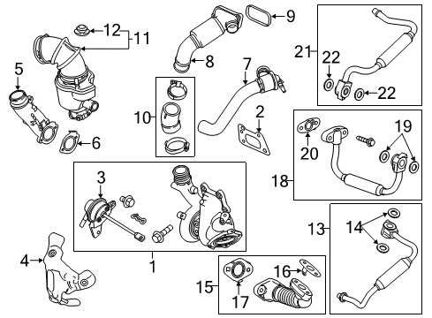 2014 Cadillac CTS Turbocharger Air Outlet Tube Diagram for 22844630