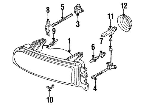 1993 Isuzu Stylus Bulbs Bulb, Rear Combination Lamp (12V27W) Diagram for 1-82194-040-0