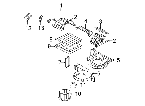 2006 Kia Optima Blower Motor & Fan Inlet Door Actuator Diagram for 97125-2G000