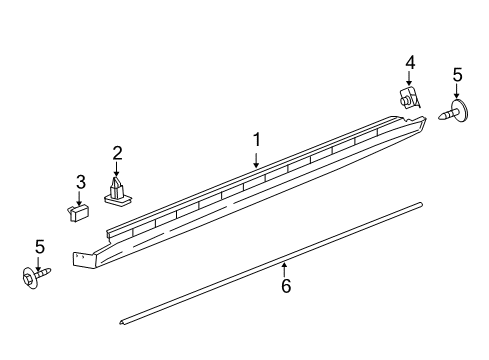 2006 Pontiac Grand Prix Exterior Trim - Pillars, Rocker & Floor Rocker Molding Clip Diagram for 10431761