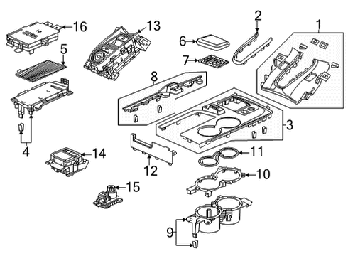 2021 Acura TLX Gear Shift Control - AT Panel Assembly (Deep Black) Diagram for 83425-TGV-A33ZA