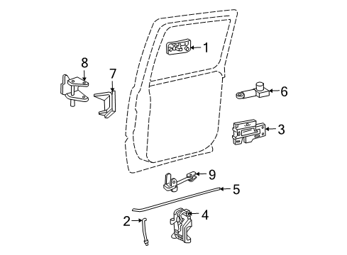 2002 GMC Yukon Rear Door Handle, Outside Diagram for 15029899