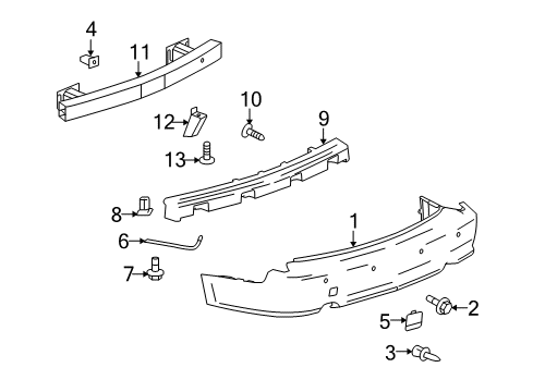 2008 Cadillac SRX Rear Bumper Support Diagram for 15819522