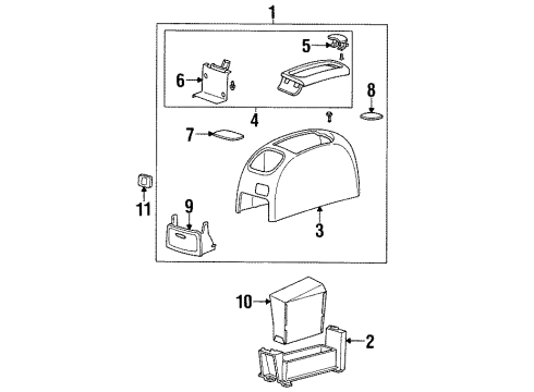 1996 Ford Windstar Center Console Power Outlet Diagram for F58Z19N236B