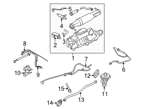 2007 Mercury Montego Emission Components Vacuum Hose Diagram for 5F9Z-9E498-BA