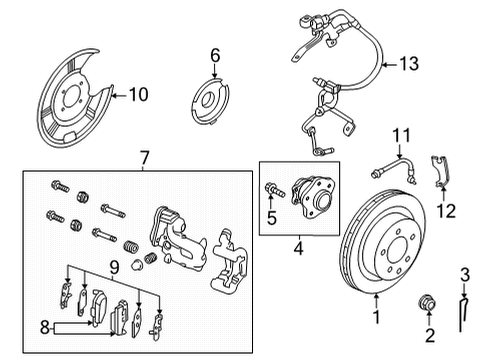 2021 Nissan Rogue Rear Brakes Hardware Kit-Rear Disc Brake Pad Diagram for D4080-6RA0A