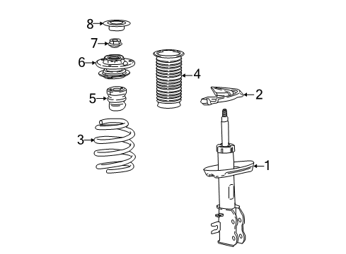 2022 Chevrolet Bolt EV Struts & Components - Front Strut Diagram for 42759415