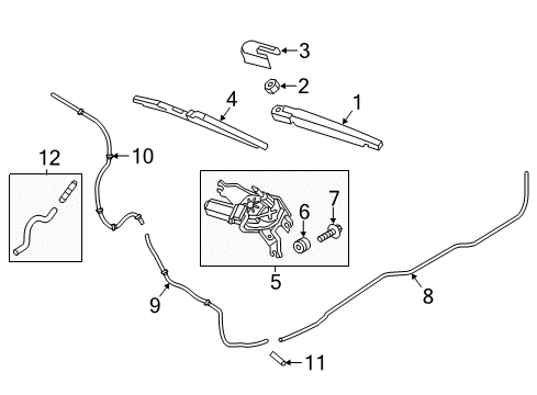 2020 Kia Rio Wipers Rear Washer Nozzle Assembly Diagram for 98930H9000