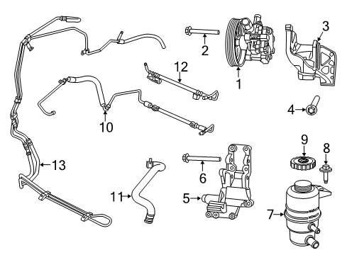 2011 Chrysler 200 P/S Pump & Hoses, Steering Gear & Linkage Power Steering Pump Diagram for R5154371AB