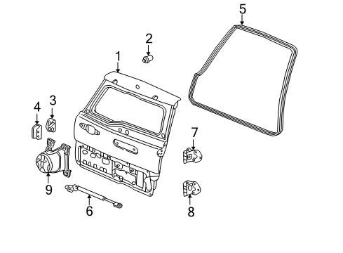 2005 Honda CR-V Back Door Hinge, Tailgate (Upper) Diagram for 68730-S9A-003ZZ