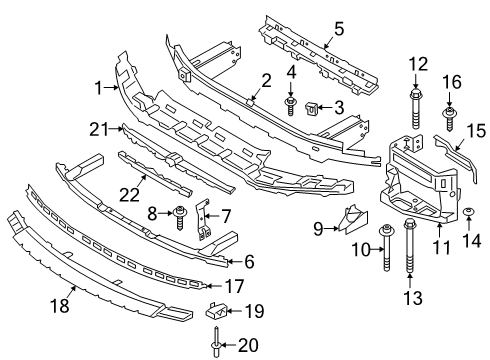 2022 BMW M8 Bumper & Components - Front Crash Reinforcement, Left Diagram for 51117357183