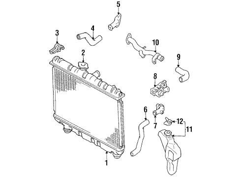 1992 Toyota Corolla Radiator & Components Cap Sub-Assy, Radiator Diagram for 16401-16010