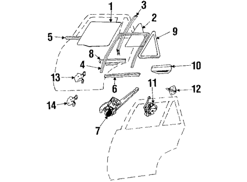 1985 Toyota Tercel Door & Components Channel Diagram for 68188-16040