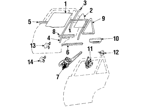 1985 Toyota Tercel Door & Components Channel Diagram for 68189-16040