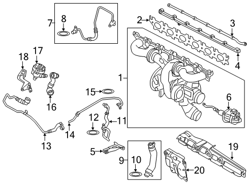 2018 BMW 640i xDrive Gran Turismo Exhaust Manifold Terminal Strip Diagram for 11657643150