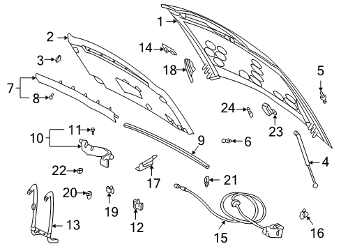 2005 Pontiac Bonneville Hood & Components Rod Asm-Hood Open Asst Diagram for 25763302