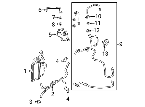 2017 Lincoln MKZ Trans Oil Cooler Tube Assembly Diagram for HP5Z-7R081-A