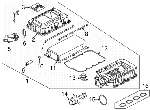 2020 Ford Mustang Intercooler Cooler Diagram for KR3Z-6K775-A