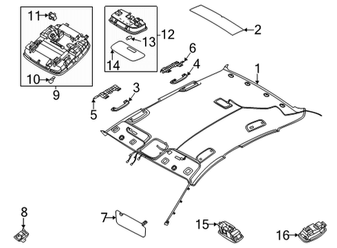 2022 Kia K5 Interior Trim - Roof Retainer-Sunvisor Diagram for 85235B1000DNN