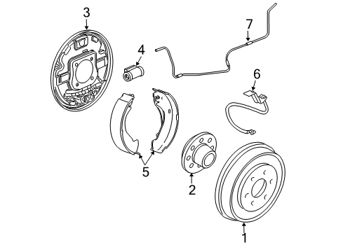 2012 GMC Sierra 3500 HD Rear Brakes Brake Line Diagram for 88983905