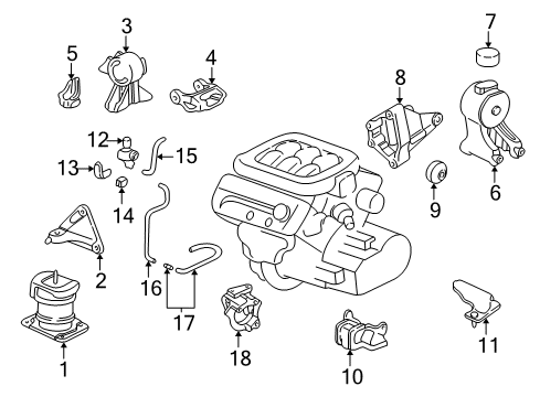 2000 Honda Odyssey Engine & Trans Mounting Bracket, Engine Mounting Diagram for 11910-P8C-A00