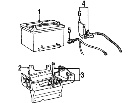 2000 Lincoln Continental Battery Positive Cable Diagram for XF3Z-14300-AA