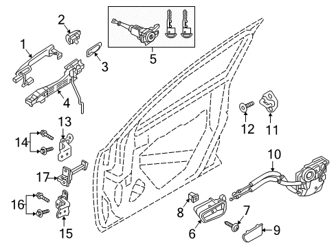 2017 Toyota Yaris iA Front Door Upper Hinge Diagram for 68720-WB004