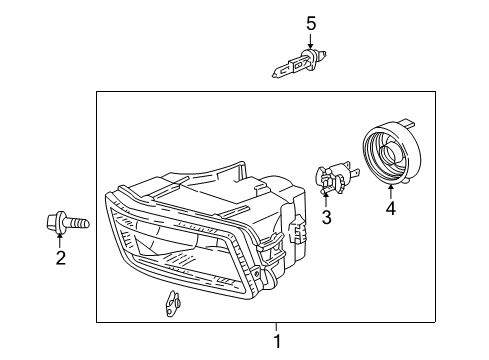 2003 Acura RL Fog Lamps Foglight Unit, Driver Side Diagram for 33951-SZ3-A01