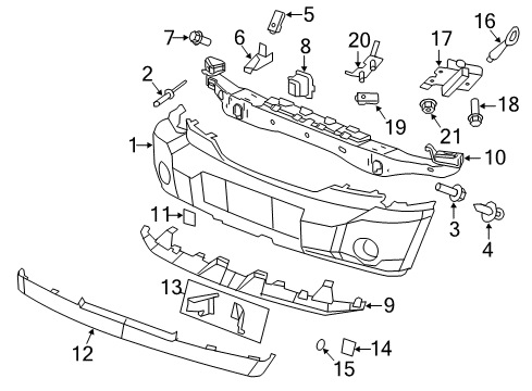 2011 Dodge Nitro Front Bumper Bracket-FASCIA Diagram for 55079106AC