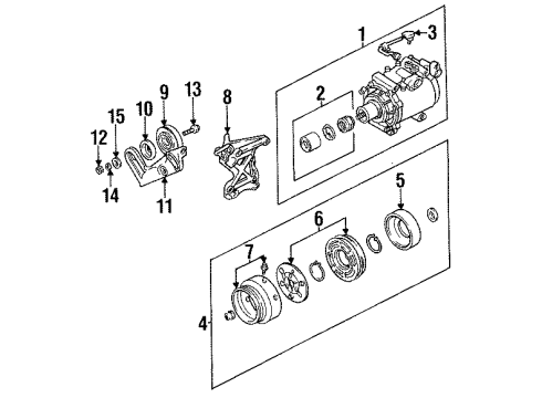 1996 Mitsubishi Eclipse A/C Compressor Coil, Air Conditioning Compressor Diagram for MR201705