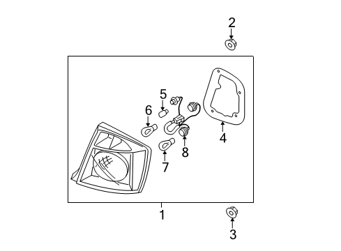 2006 Kia Spectra5 Bulbs Rear Combination Holder & Wiring Diagram for 924152F220