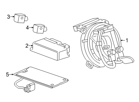 2017 Cadillac XT5 Air Bag Components Driver Air Bag Diagram for 84090545