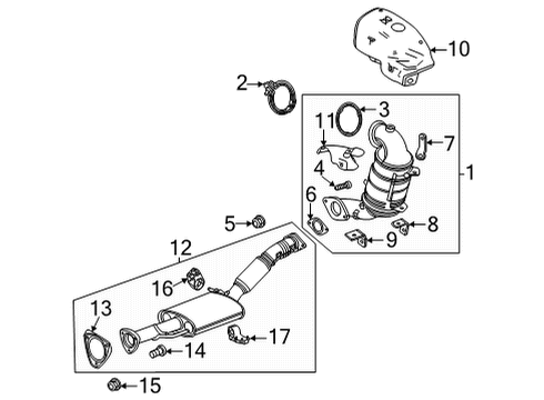 2021 Chevrolet Trailblazer Exhaust Components Muffler & Pipe Assembly Diagram for 60004748