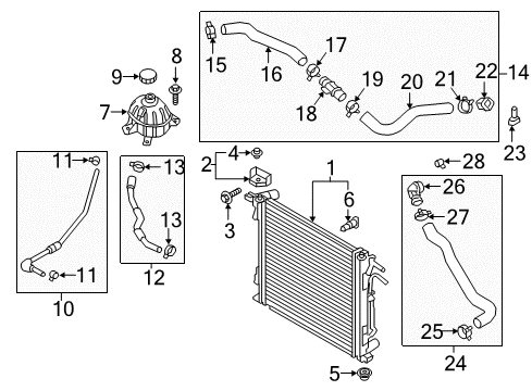 2018 Hyundai Tucson Radiator & Components Hose-Radiator, Upper Diagram for 25415-D3100