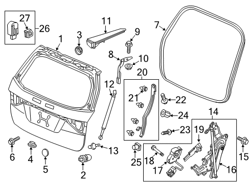 2013 Honda Odyssey Lift Gate Control Unit, Power Tailgate Diagram for 74970-TK8-A01