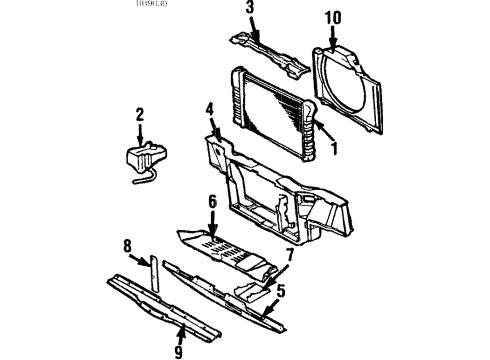 1985 Cadillac Eldorado Radiator & Components, Cooling Fan Water By-Pass Pipe Diagram for 409042