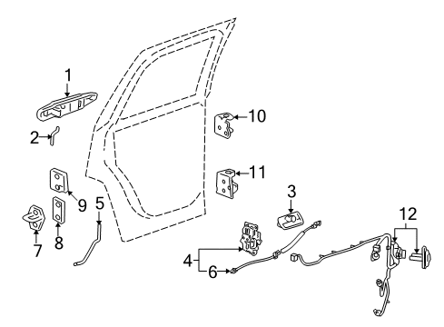 2008 Chevrolet Tahoe Rear Door - Lock & Hardware Lock Assembly Diagram for 25876389