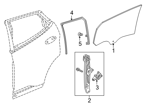 2017 Chevrolet Bolt EV Rear Door - Glass & Hardware Guide Channel Diagram for 42572087