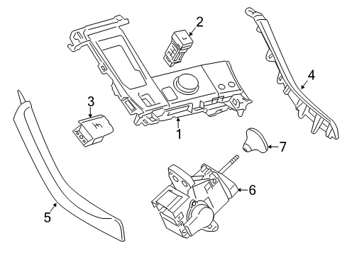 2012 Lexus CT200h Front Console Knob Sub-Assembly, Shift Diagram for 33504-76040