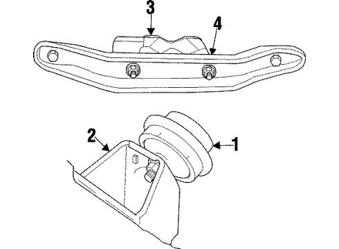 1998 Cadillac Catera Engine & Trans Mounting Support, Trans Diagram for 90497322