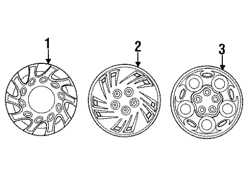 1996 Plymouth Neon Wheels & Trim Wheel Cover 14" Diagram for 4472591