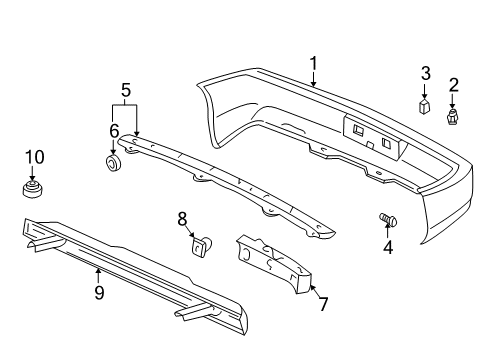 1999 Acura Integra Rear Bumper Cushion, Bumper Side Diagram for 74177-ST7-000