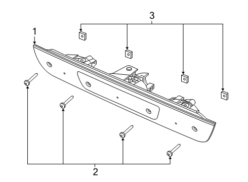 2021 Ram 1500 High Mount Lamps Screw Diagram for 6036802AA