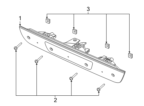 2021 Ram 1500 High Mount Lamps Lamp-Center High Mounted Stop Diagram for 68444540AB