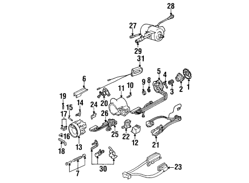 1993 Pontiac Bonneville Shroud, Switches & Levers Solenoid Asm, Steering Column Brake Trans Shift Interlock Diagram for 26036913